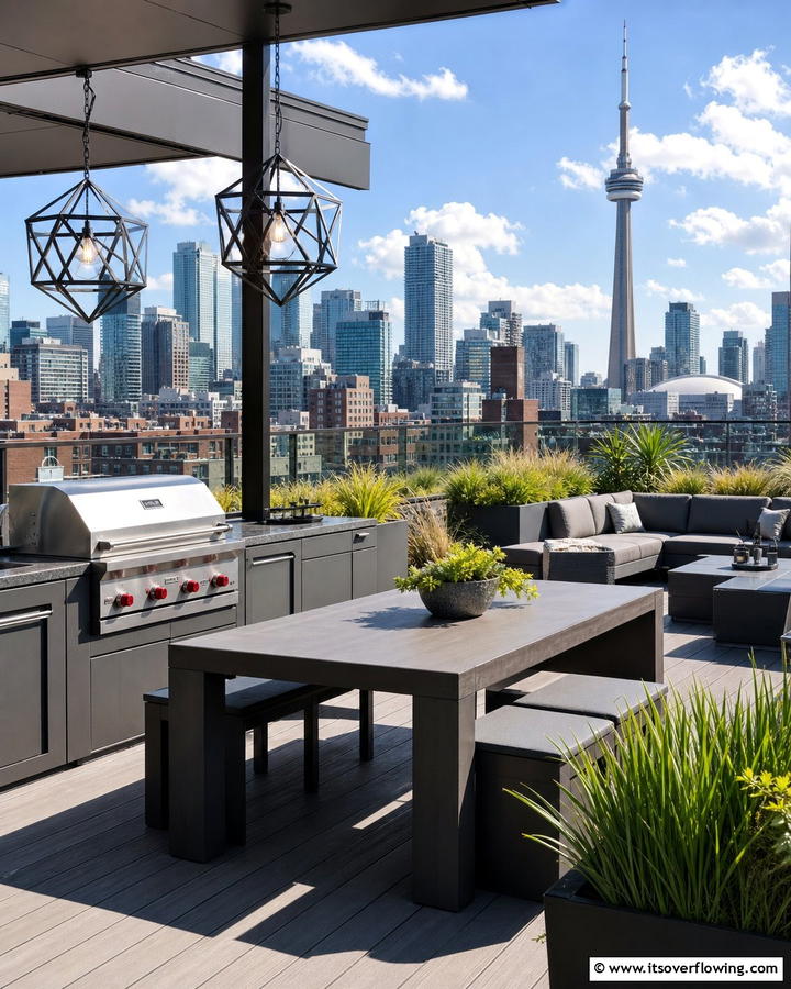 Urban Rooftop BBQ Terrace - 21 BBQ Area Ideas for the Ultimate Outdoor Cooking Experience