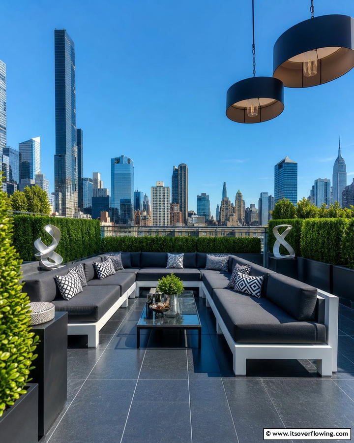 Urban Rooftop Living Room - 21 Outdoor Living Room Ideas for Relaxation & Entertaining