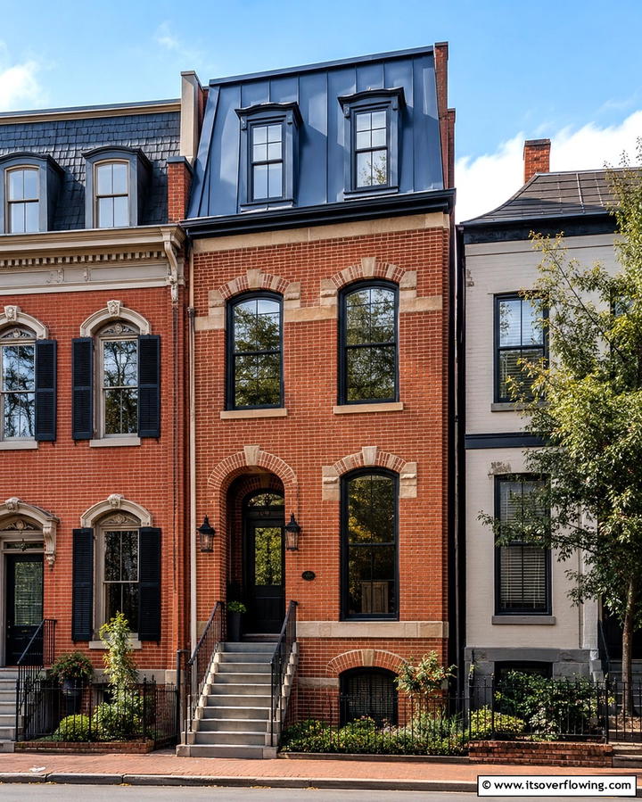 Urban Rowhouse Revival - 25 Houses With Blue Metal Roofs for Curb Appeal