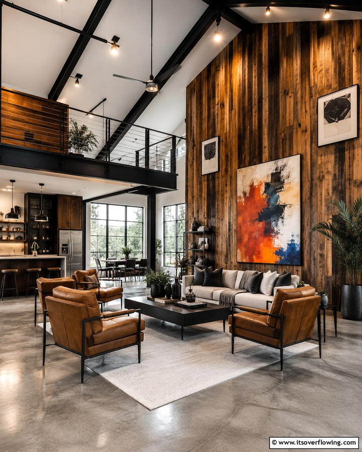 Urban Rustic Vibes - 30 Barndominium Interior Ideas for Spacious Living Designs