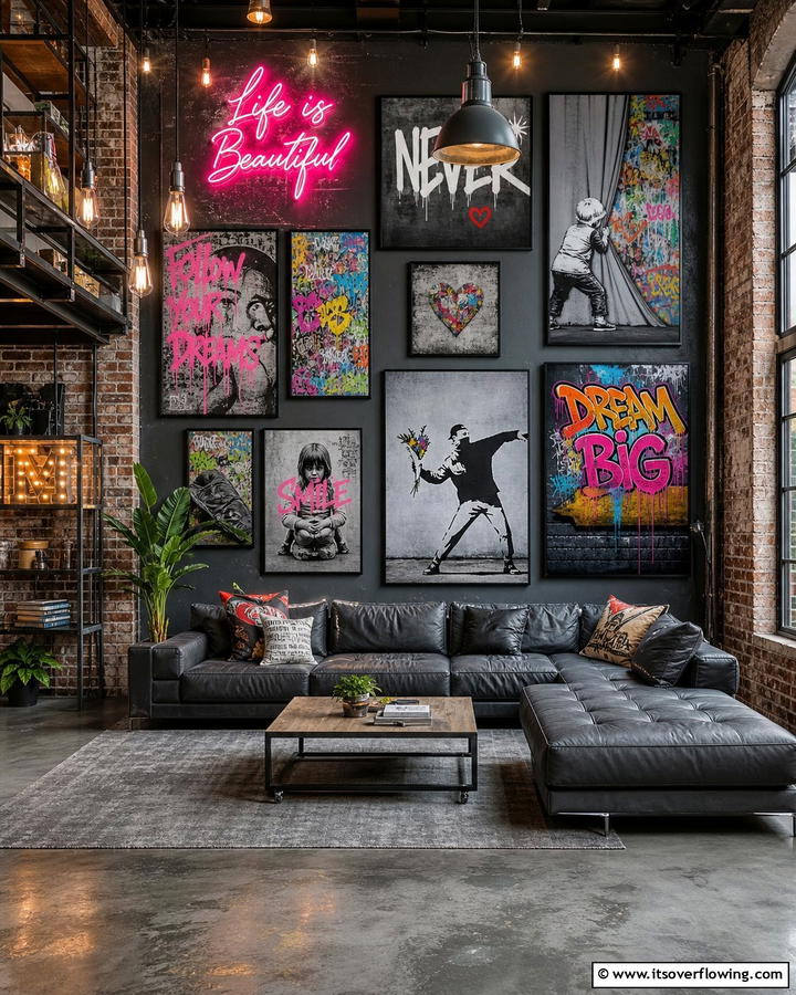 Urban Street Art Collection - 21 Gallery Wall Ideas to Display Art and Memories