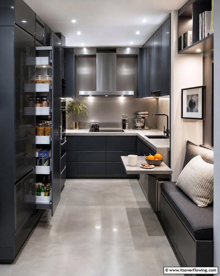 Urban U Shaped Kitchen with Space Saving Design - 30 U-Shaped Kitchen Ideas for Optimal Layout and Storage