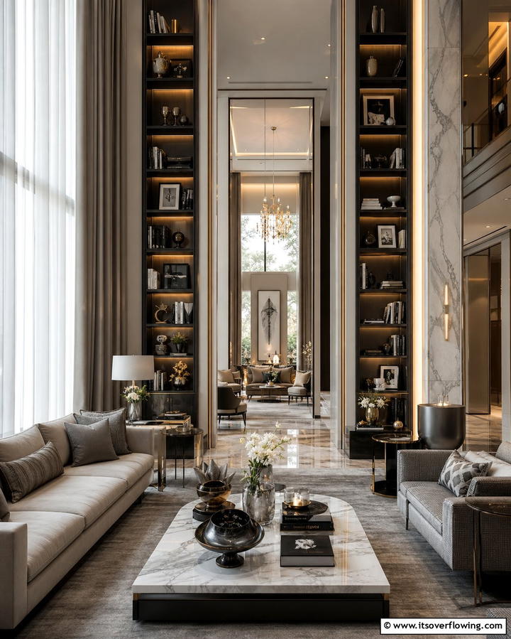 Use Bold Accent Walls - 25 Long Living Room Ideas for Spacious Homes