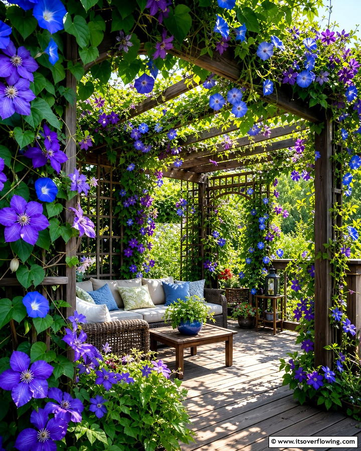 Use Climbing Plants on a Trellis - 25 Deck Decorating Ideas With Plants for a Lush Outdoor Space