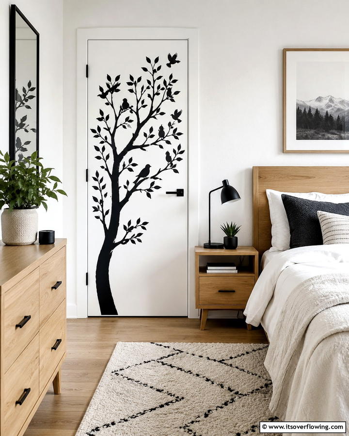 Use Decals for Custom Designs - 25 Creative Bedroom Door Decorating Ideas for Style