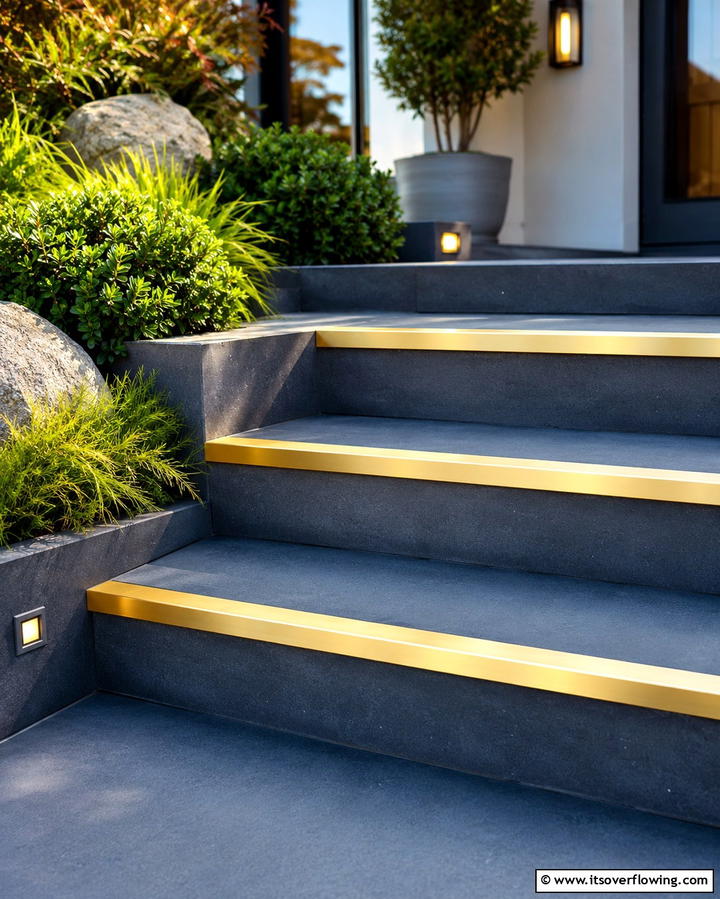 Use Decorative Step Edging - 25 Front Step Ideas to Enhance Your Home’s Entrance