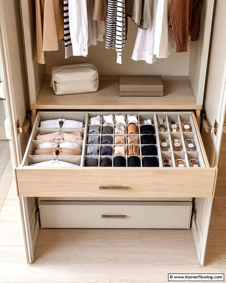 Use Drawer Organizers - 25 Small Closet Storage Ideas to Maximize Space