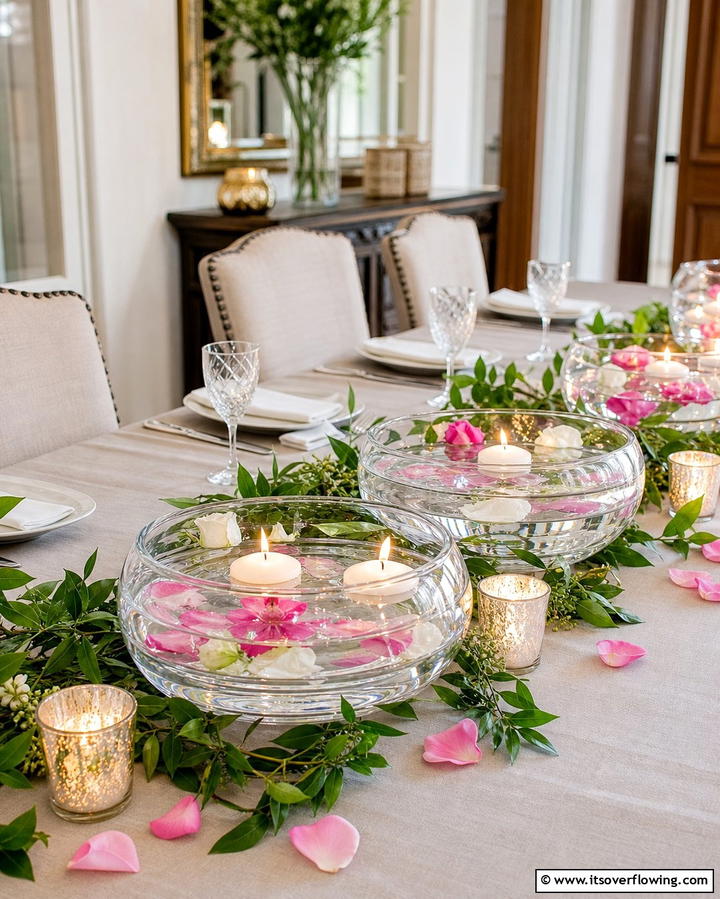 Use Floating Candles for a Mesmerizing Effect - 25 Decorating With Candles Ideas for a Warm and Inviting Home