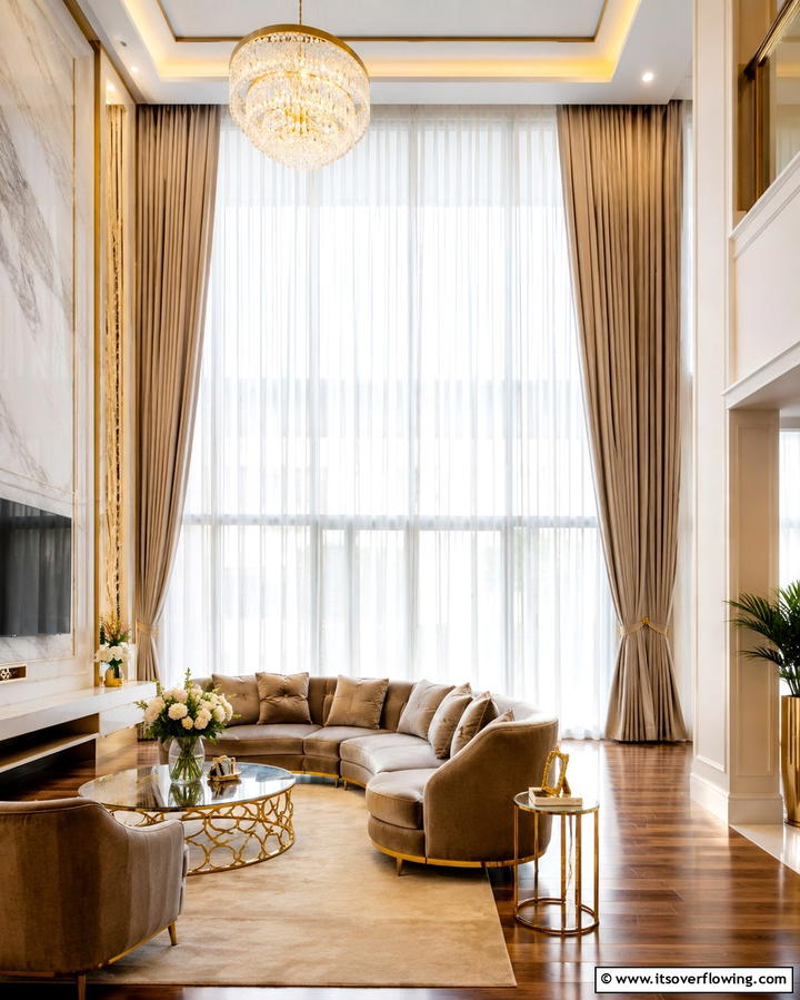 Use Floor to Ceiling Curtains - 30 Space-Saving Condo Living Room Ideas for Urban Dwellers