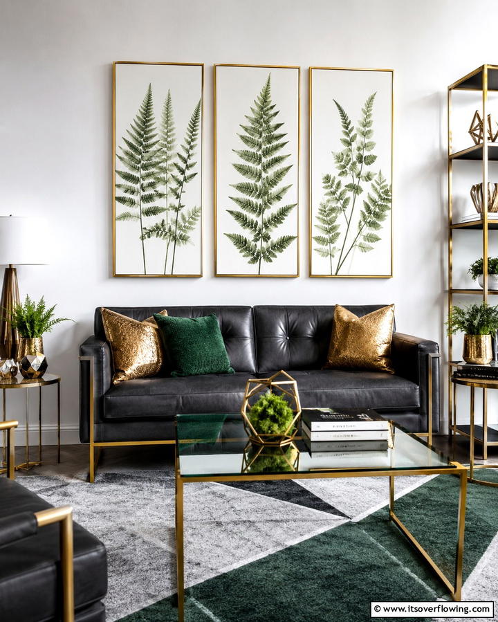 Use Green Lighting Fixtures for a Subtle Glow - 25 Green Living Room Ideas for a Fresh and Calming Space