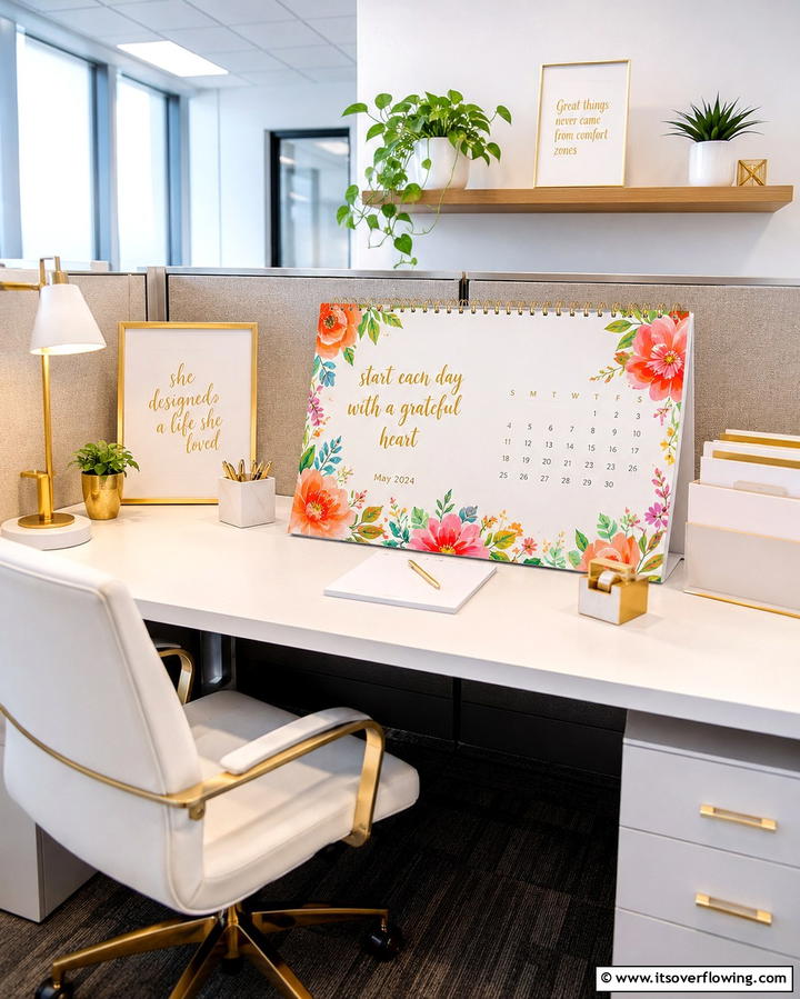 Use Inspirational Desk Calendars - 25 Cubicle Decor Ideas to Personalize Your Workspace