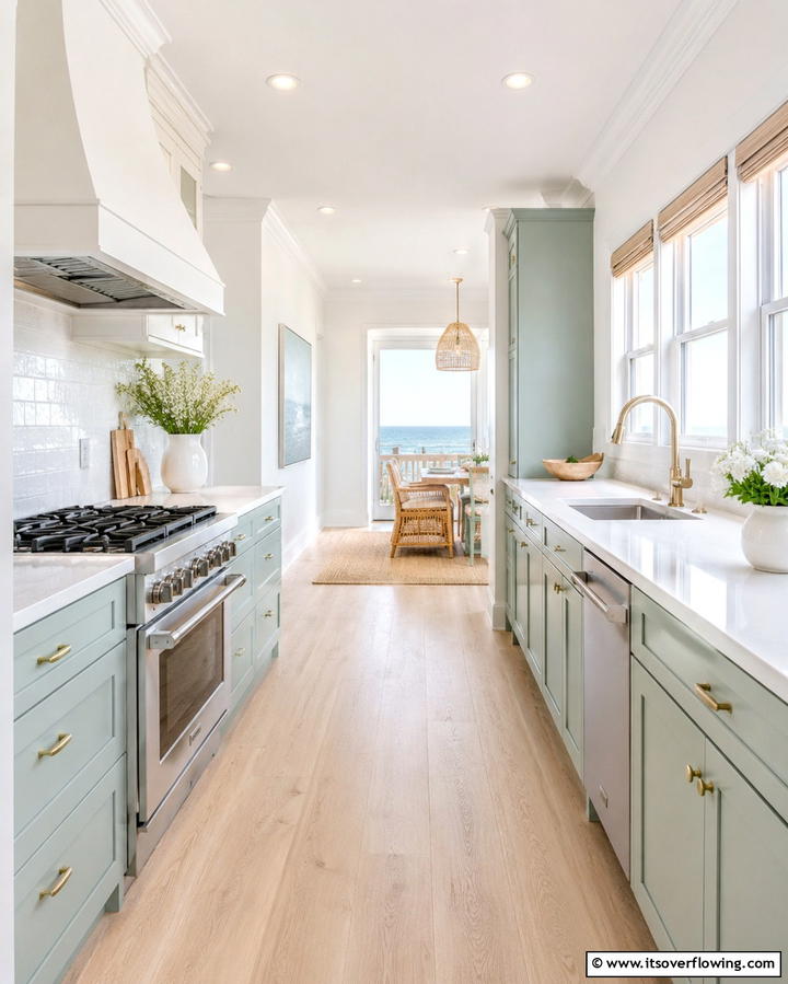 Use Light Colors to Open Up the Space - 25 Small Galley Kitchen Ideas on a Budget