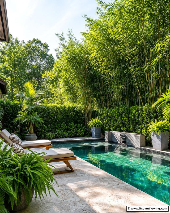 Use Lush Greenery for Natural Screening - 20 Pool Privacy Ideas to Enhance Your Outdoor Space