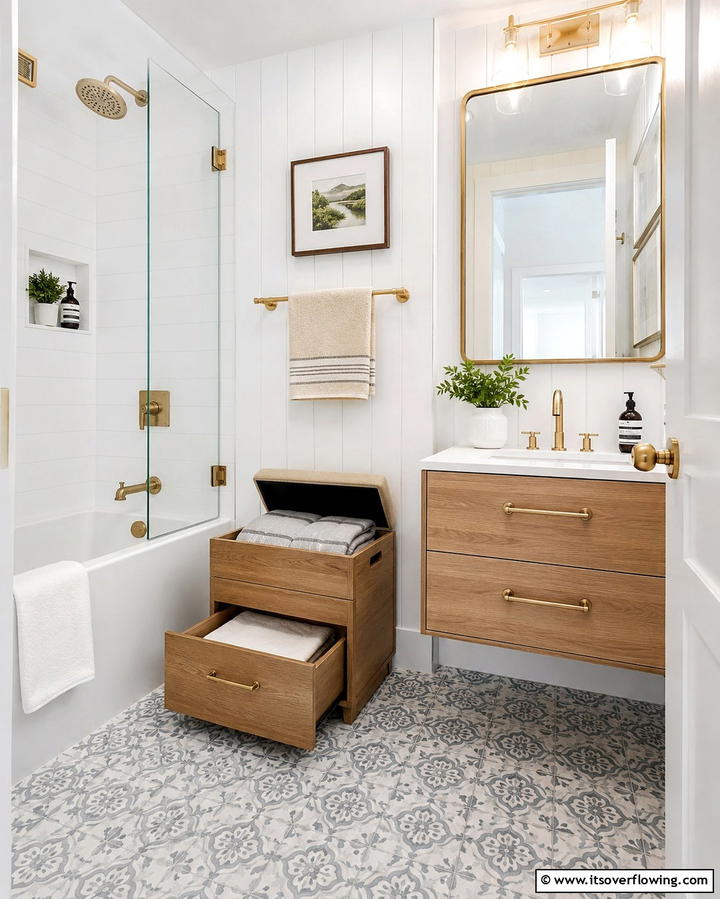 Use Multi Functional Furniture - 25 Apartment Bathroom Ideas to Maximize Small Spaces