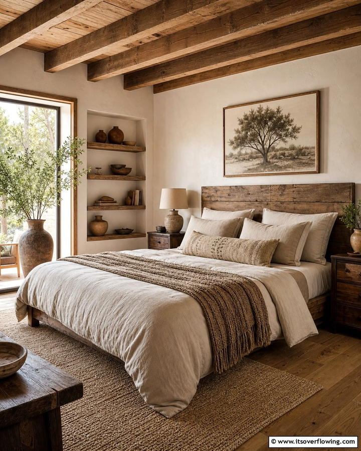 Use Natural Materials - 25 Zen Bedroom Ideas for a Calm and Serene Space