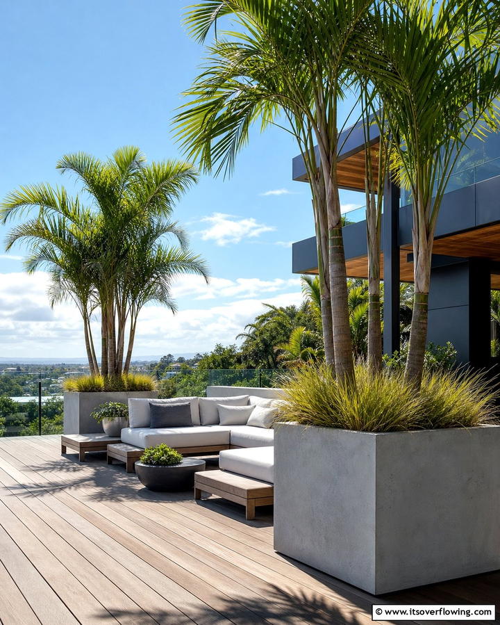 Use Oversized Planters for a Bold Statement - 25 Deck Decorating Ideas With Plants for a Lush Outdoor Space