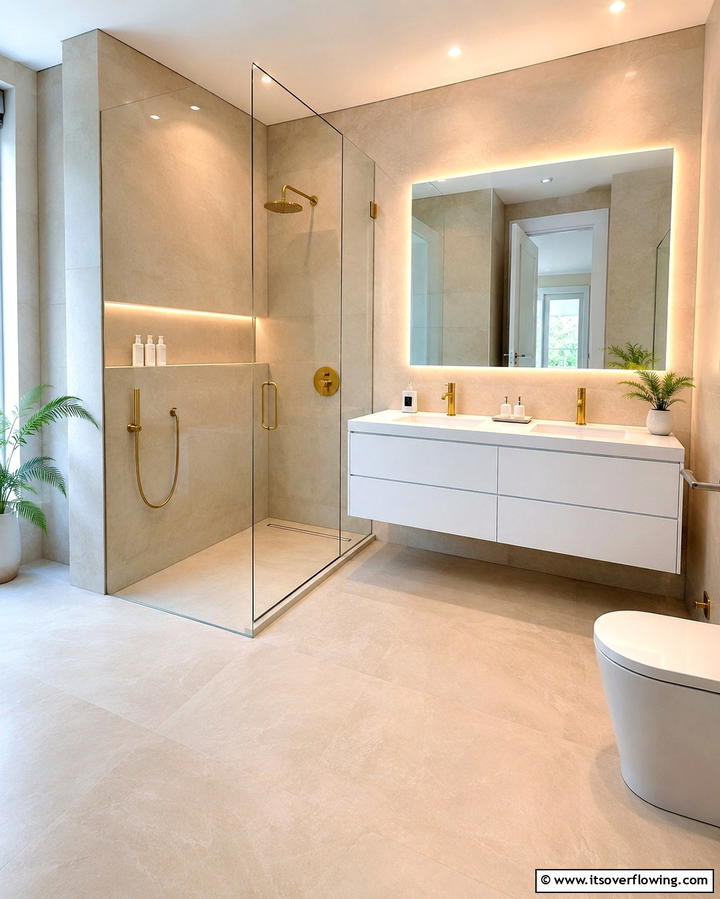 Use Oversized Tiles - 25 Bathroom Staging Ideas to Sell Your Home Faster