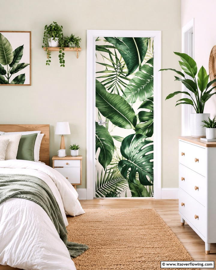 Use Peel and Stick Wallpaper for Flexibility - 25 Creative Bedroom Door Decorating Ideas for Style