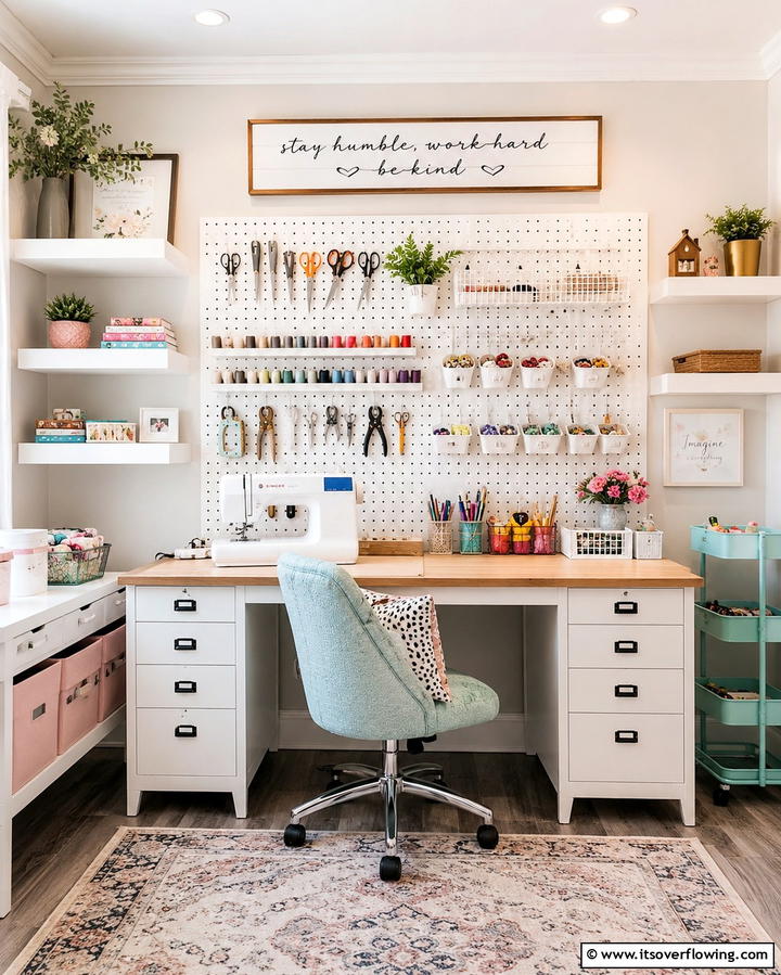 Use Pegboards for Versatile Organization - 25 Craft Room Organization Ideas for Creative Spaces