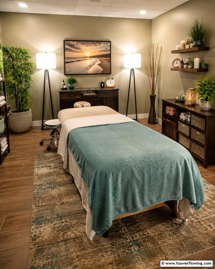 Use Soft Layered Lighting - 25 Massage Room Setup Ideas for Ultimate Relaxation