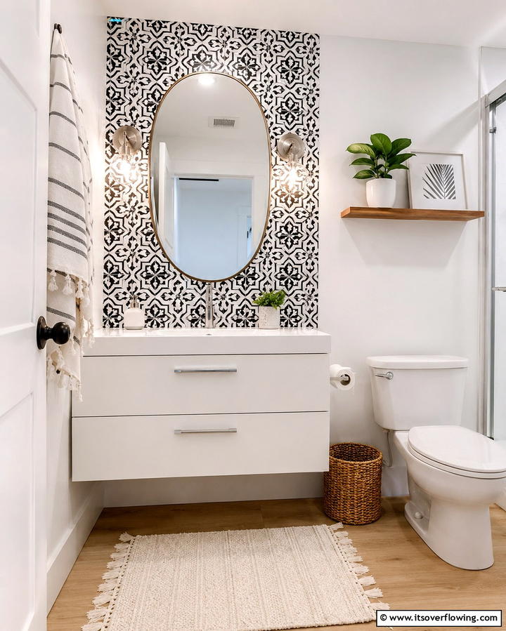 Use Stick On Tiles for a Quick Upgrade - 25 Apartment Bathroom Ideas to Maximize Small Spaces
