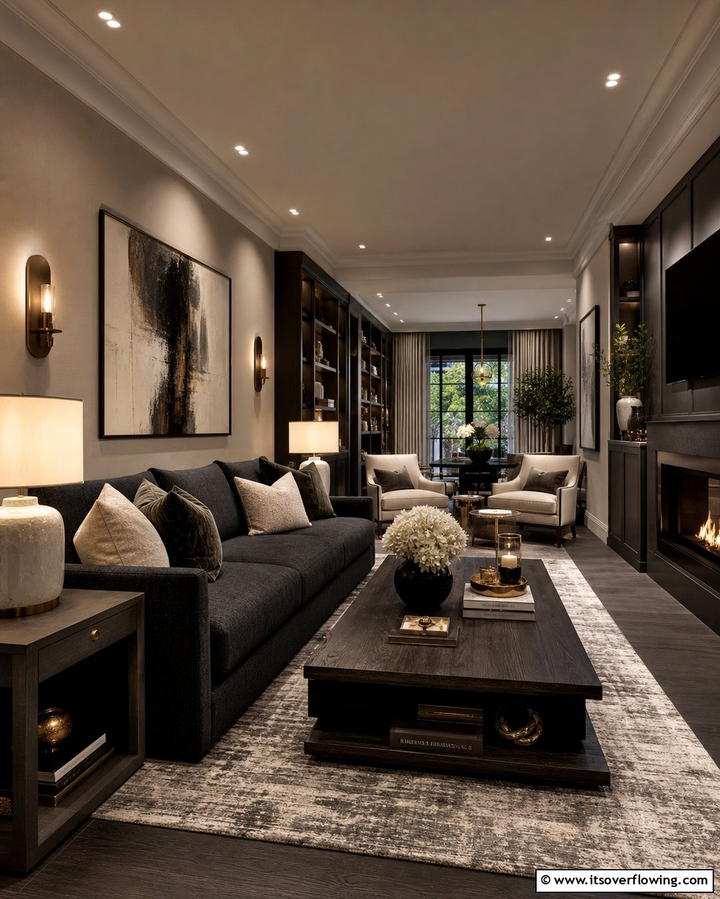 Use Symmetry to Create Balance - 25 Long Living Room Ideas for Spacious Homes