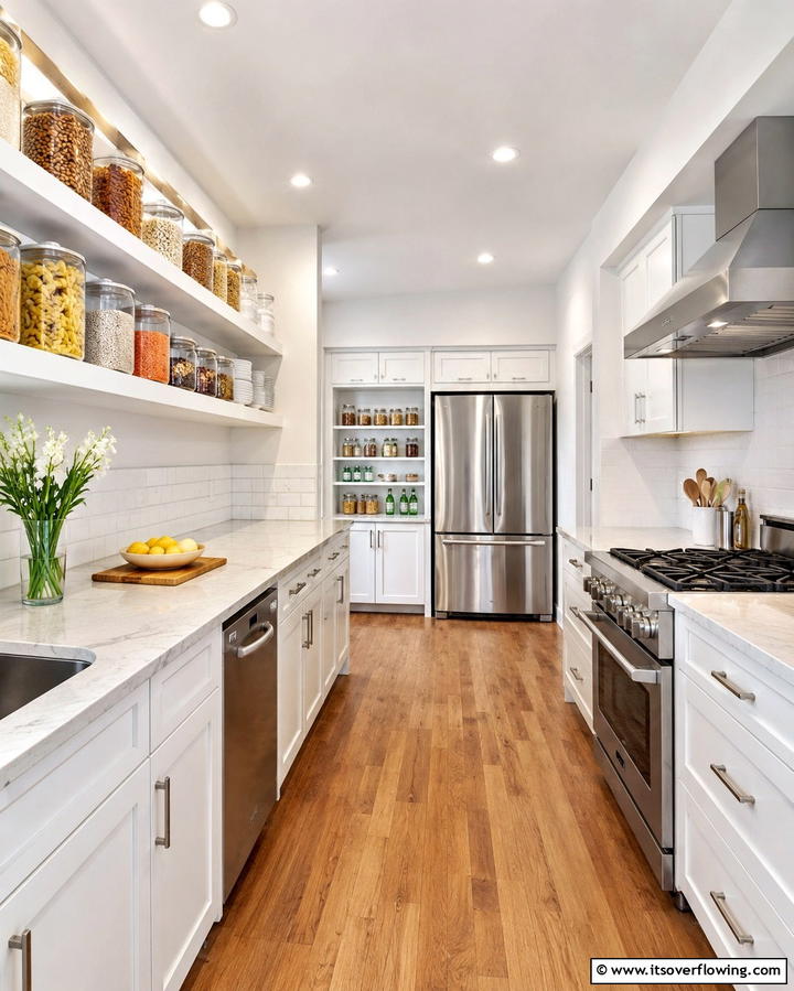 Use Transparent Containers for Storage - 25 Small Galley Kitchen Ideas on a Budget