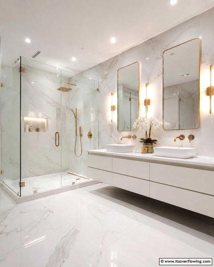 Use Transparent Shower Enclosures - 20 Windowless Bathroom Ideas to Brighten Up Your Space