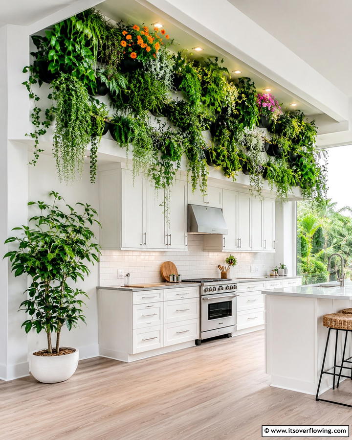 Use Vertical Gardens for a Unique Twist - 20 Kitchen Soffit Ideas for a Polished Look