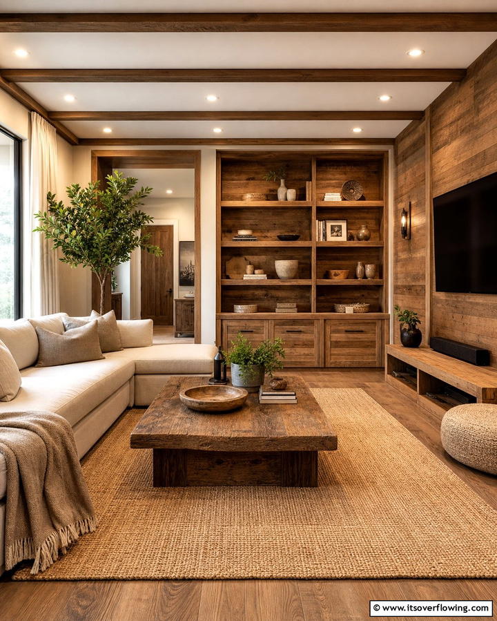 Use Wooden Furniture - 25 Earthy Living Room Decor Ideas for a Cozy Ambiance