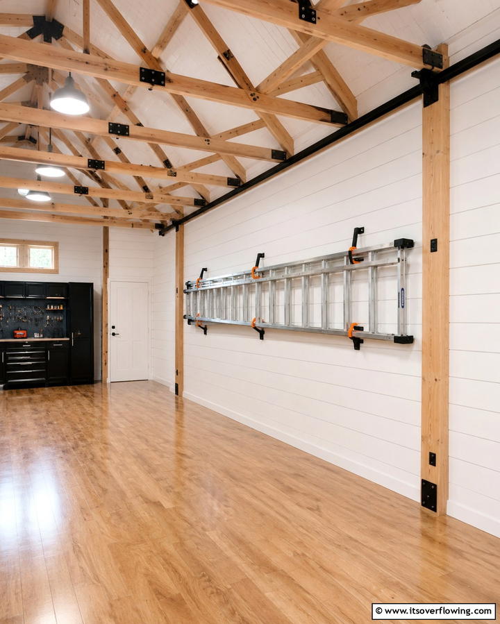 Use a Ladder Storage Hook - 25 Shed Organization Ideas to Declutter Your Outdoor Space