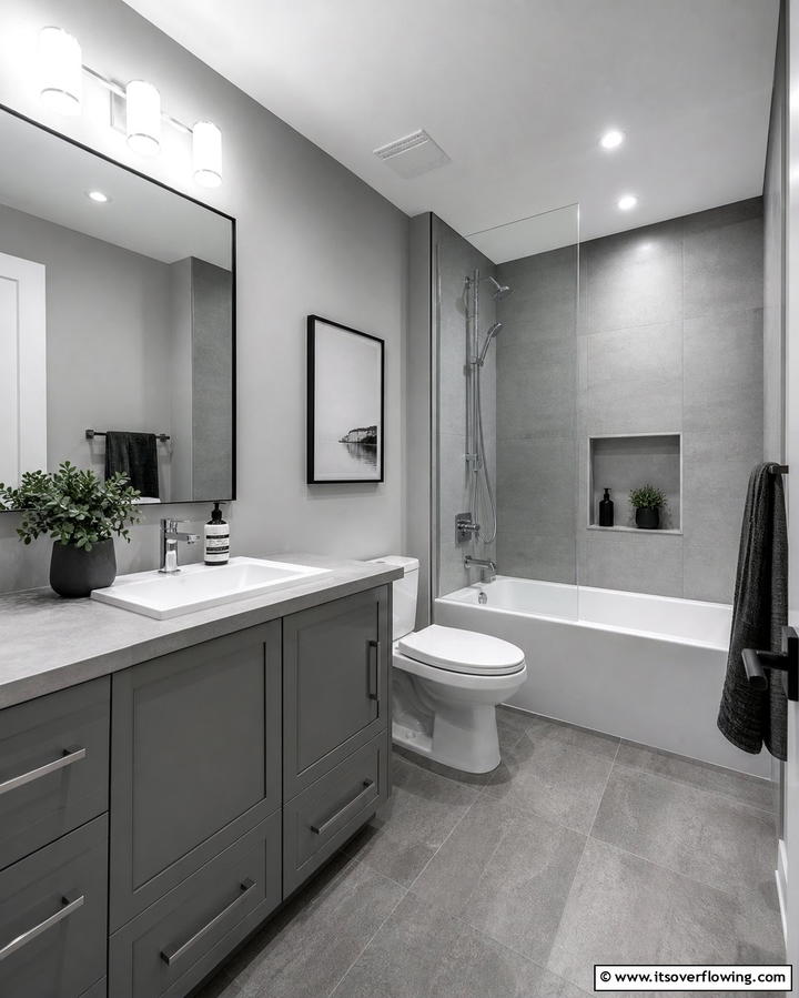 Use a Monochromatic Color Scheme - 25 Guest Bathroom Ideas for a Welcoming Space