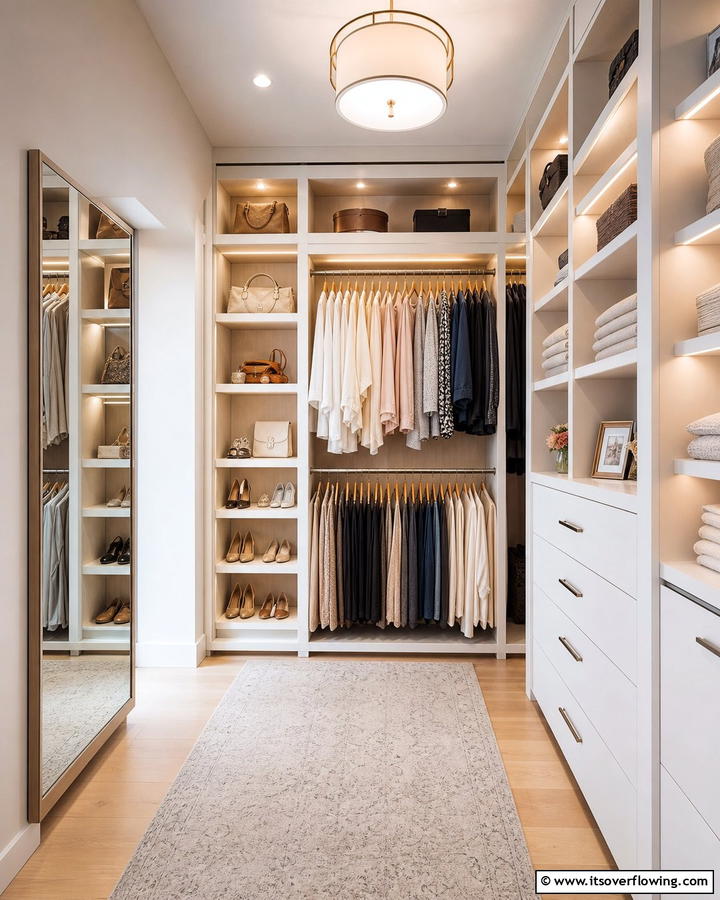 Use the L shape for a Walk in Closet - 20 L-shaped Bedroom Layout Ideas for Optimal Space Use