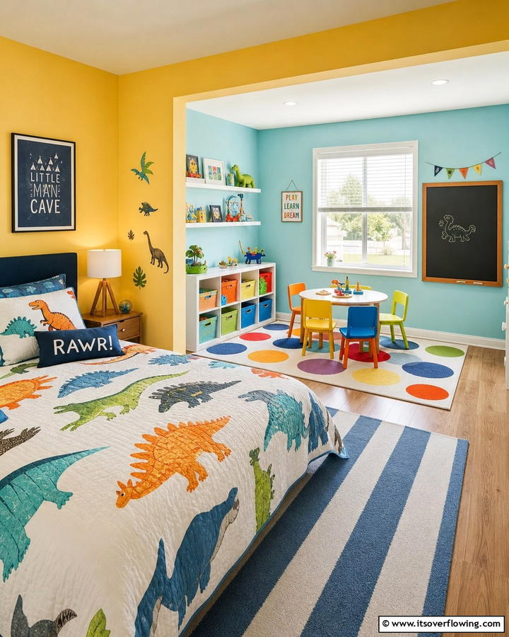 Use the Smaller Section as a Kids Play Area - 20 L-shaped Bedroom Layout Ideas for Optimal Space Use