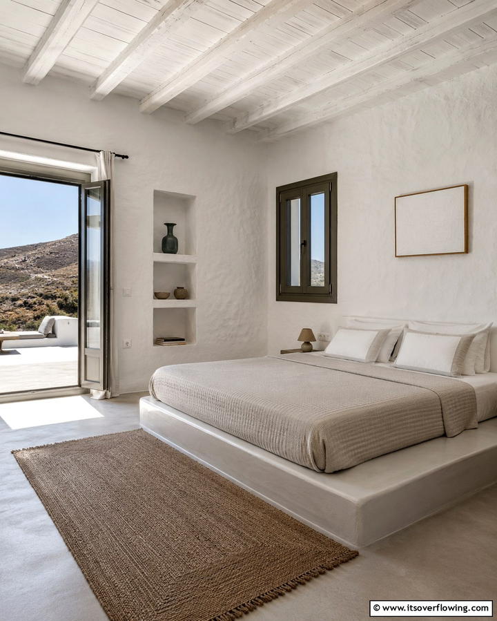 Using Textured Plaster Walls - 25 Greek Bedroom Design Ideas for a Mediterranean Feel