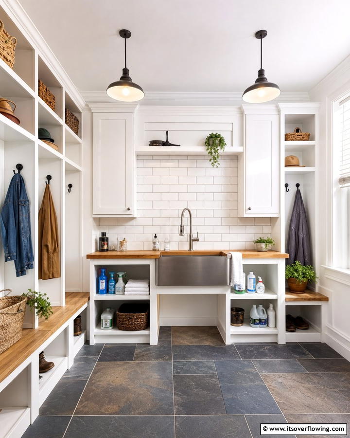 Utility Sink Station - 21 Mud Room Ideas for Organized & Stylish Entryways