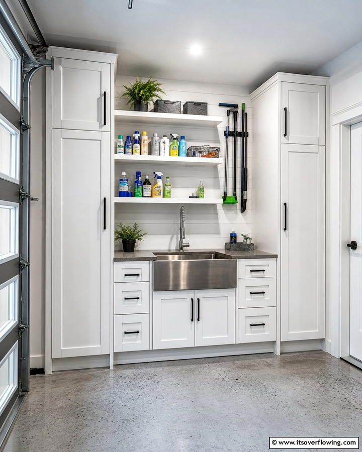 Utility Sink and Storage Combo - 21 Basement Storage Ideas to Organize Clutter with Style