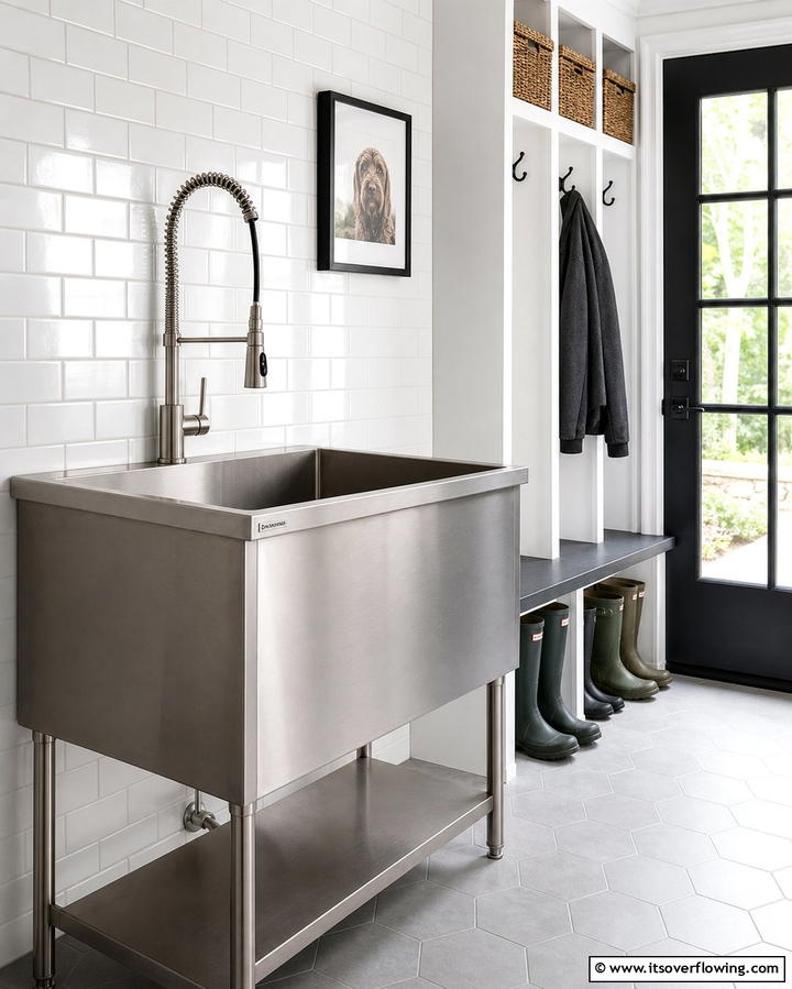 Utility Sink for Easy Cleanup - 25 Creative Garage Decor Ideas for Every Style