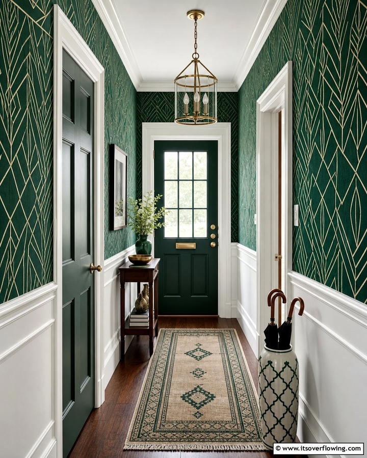 Utilize Bold Paint or Wallpaper - 25 Narrow Hallway Ideas to Maximize Space and Style