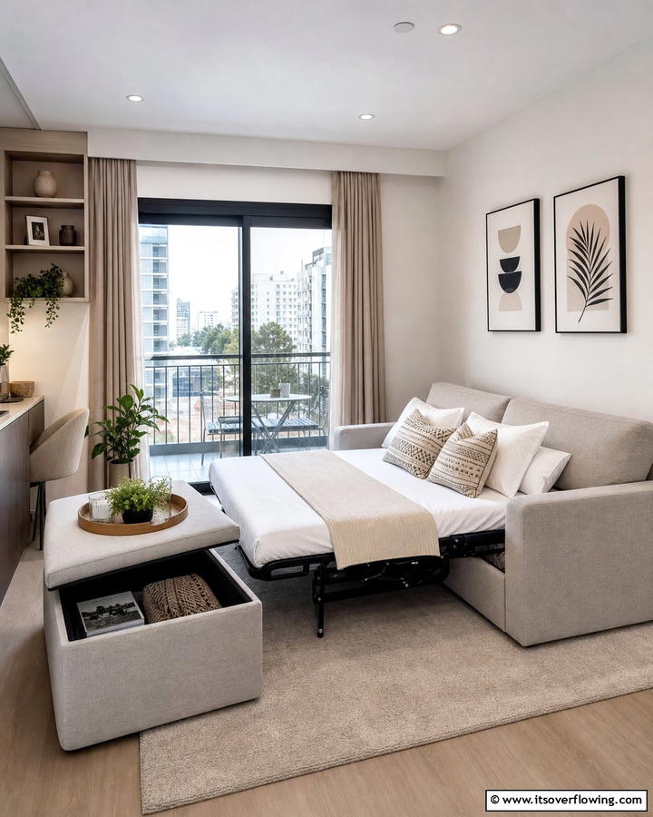 Utilize Multifunctional Furniture - 25 Budget Apartment Living Room Ideas for Small Spaces