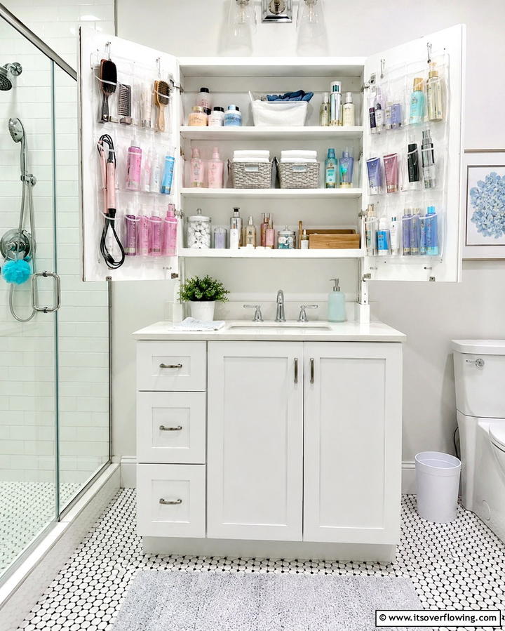 Utilize Over the Door Organizers - 25 Bathroom Cabinet Organization Ideas for a Clutter-Free Space