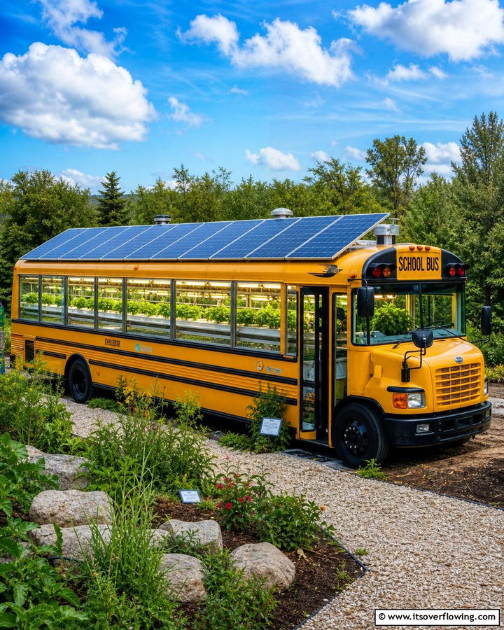 Utilize Solar Panels for Energy Efficiency - 20 School Bus Greenhouse Ideas for Sustainable Living