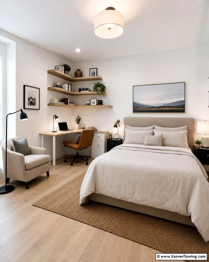 Utilizing Corner Spaces - 21 Small Bedroom Organization Ideas to Maximize Space