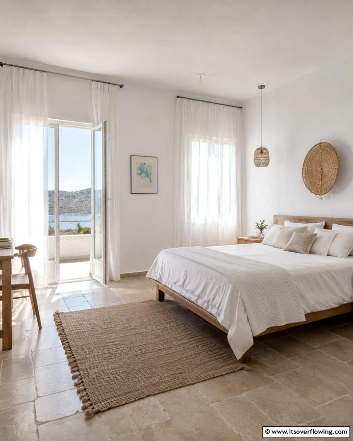 Utilizing Sheer Curtains - 25 Greek Bedroom Design Ideas for a Mediterranean Feel