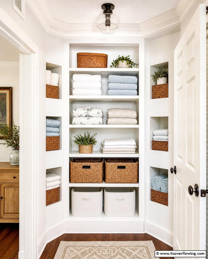 Utilizing Unused Nooks - 30 Linen Closet Organization Ideas for Maximized Storage