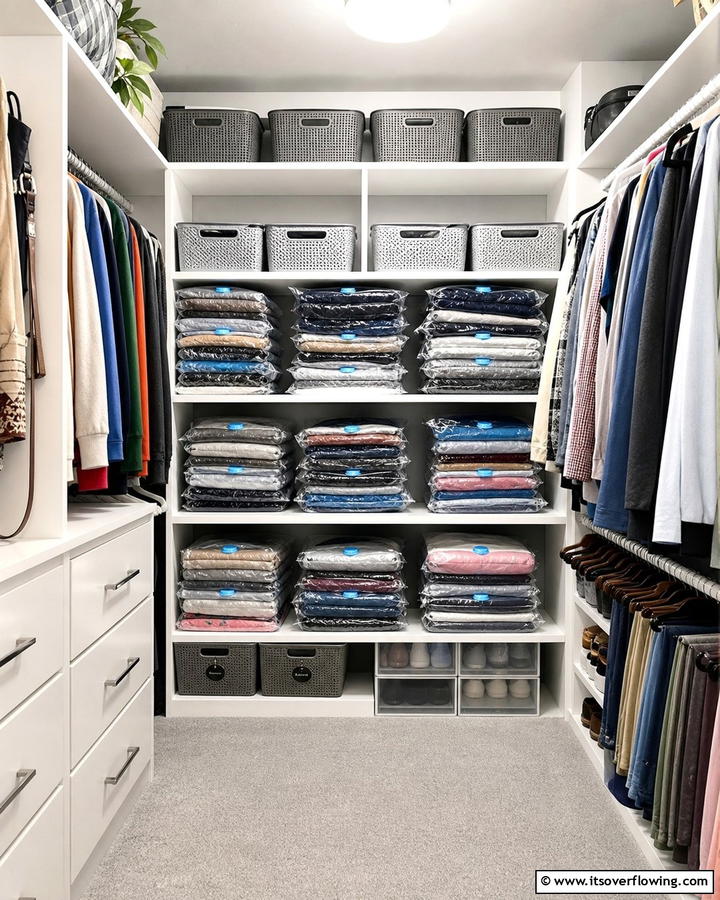 Vacuum Sealed Bags - 21 Smart Clothes Storage Ideas to Declutter Your Home