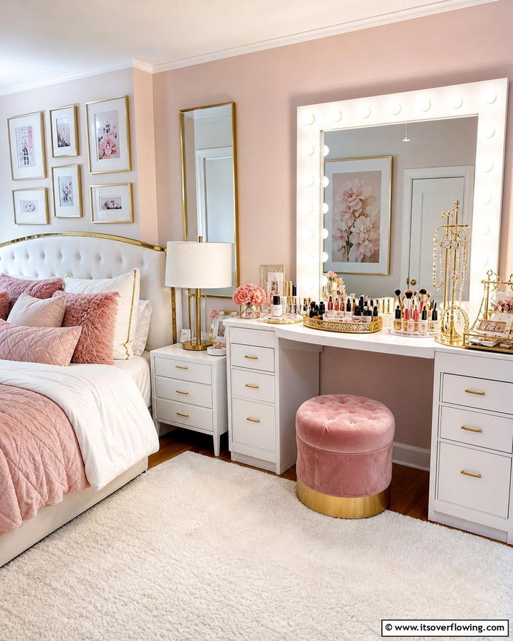Vanity Corner for a Glamorous Look - 25 Bedroom Ideas for Women to Reflect Personal Style
