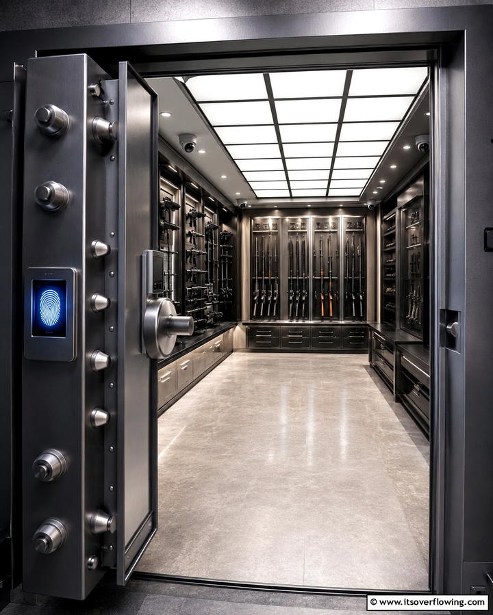 Vault Style Gun Room - 25 Gun Room Ideas for Secure and Stylish Storage