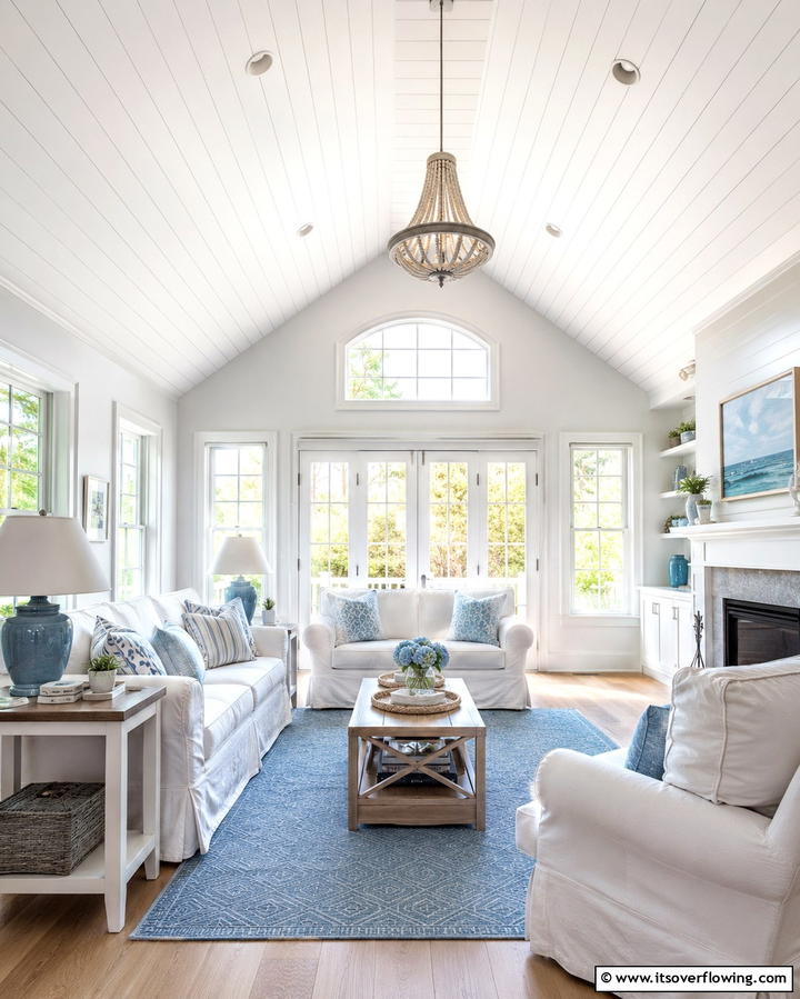 Vaulted Ceiling with Shiplap - 25 Stunning Living Room Vaulted Ceiling Design Ideas