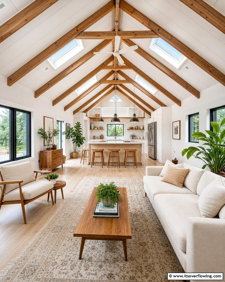 Vaulted Ceiling - 20 Shed Ceiling Ideas to Maximize Space and Style